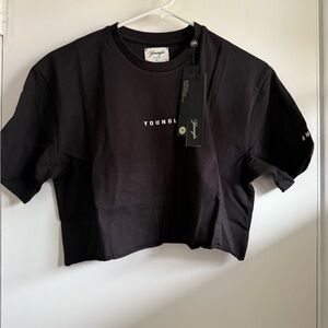 YoungLA For Her Women's Black Crop Top, Size Small NWT